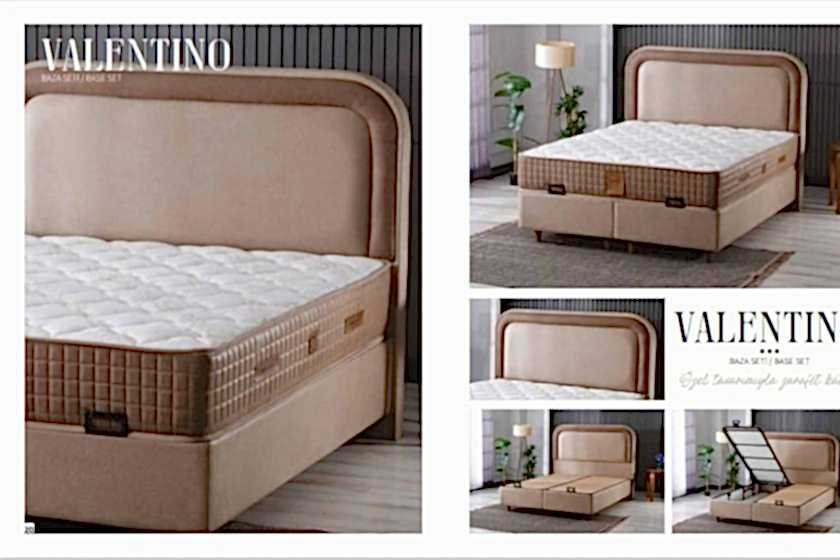 Valentino Set (baza,baslık,yatak) 150 x 200 ölçü.