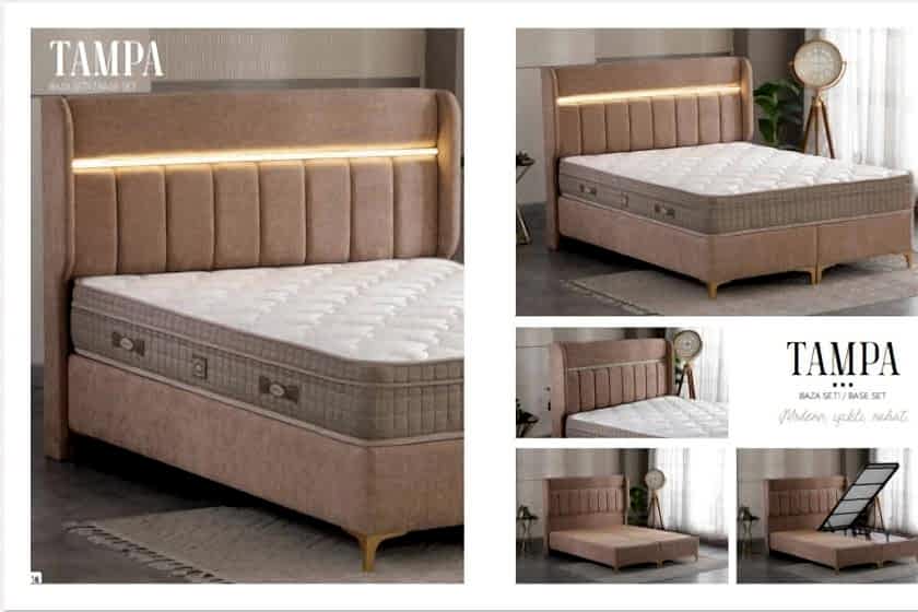 Tampa Set (baza,baslık,yatak) 150 x 200 ölçü.